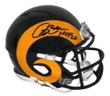 ISAAC BRUCE AUTOGRAPHED ST LOUIS RAMS SPEED MINI HELMET BECKETT W/ HOF 20