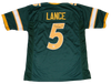 TREY LANCE SIGNED AUTOGRAPHED NORTH DAKOTA STATE BISON #5 GREEN JERSEY BECKETT