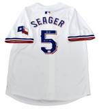 COREY SEAGER SIGNED TEXAS RANGERS #5 WHITE NIKE LIMITED JERSEY W/ 23 WS MVP