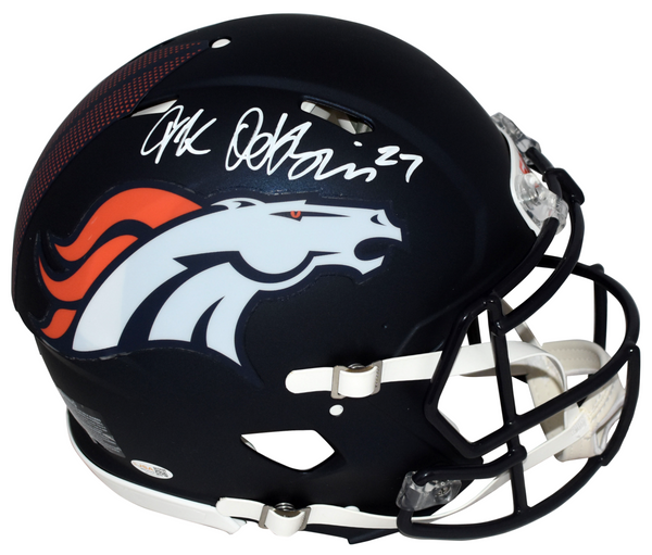 JK DOBBINS AUTOGRAPHED DENVER BRONCOS AUTHENTIC SPEED HELMET JSA