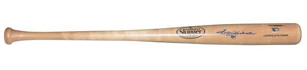REGGIE JACKSON SIGNED ATHLETICS YANKEES BLONDE LOUISVILLE SLUGGER BAT - MLB AUTH