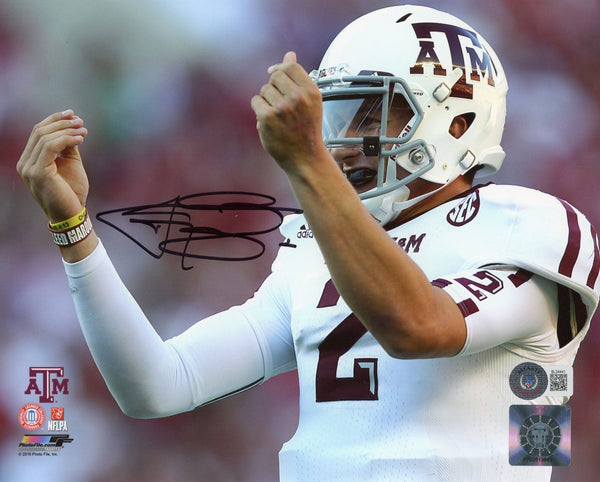 JOHNNY MANZIEL SIGNED TEXAS A&M AGGIES MONEY SIGN 8x10 PHOTO BECKETT