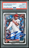 CHASE BURNS SIGNED 2024 BOWMAN DRAFT 1ST ROOKIE RC GEM MINT PSA 10