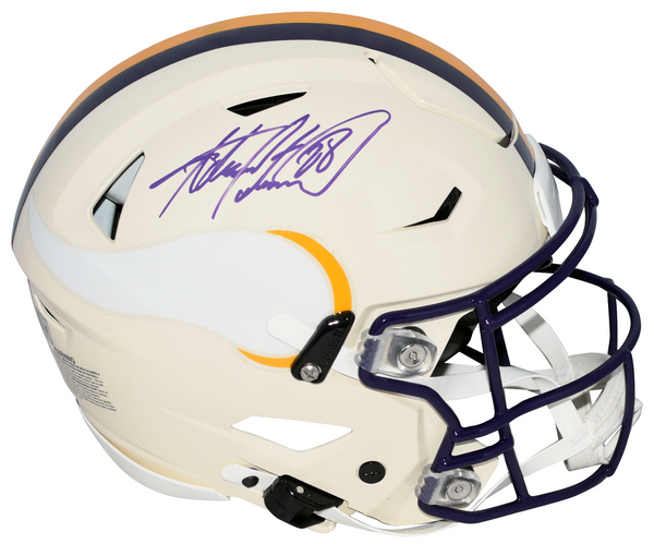 ADRIAN PETERSON SIGNED MINNESOTA VIKINGS RETRO AUTHENTIC SPEEDFLEX HELMET BAS