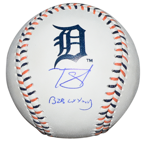 TARIK SKUBAL SIGNED DETROIT TIGERS RAWLINGS MLB LOGO BASEBALL W/ B2B CY YOUNG