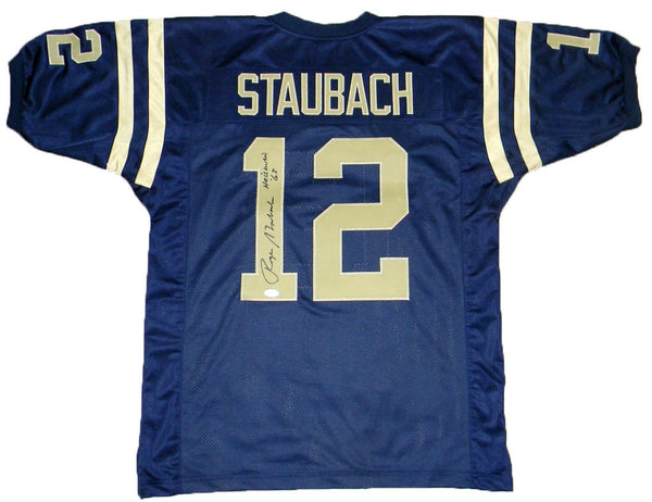 ROGER STAUBACH SIGNED AUTOGRAPHED NAVY MIDSHIPMEN #12 JERSEY JSA W/ HEISMAN 63