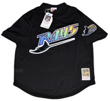 WADE BOGGS SIGNED TAMPA BAY RAYS #12 BLACK MITCHELL & NESS JERSEY W/ HOF 05