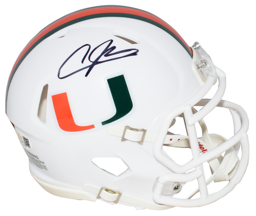 ANDRE JOHNSON AUTOGRAPHED MIAMI HURRICANES SPEED MINI HELMET JSA
