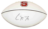 CHRISTIAN McCAFFREY SIGNED STANFORD CARDINAL NIKE WHITE LOGO FOOTBALL BECKETT