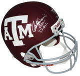 JOHN DAVID CROW & JOHNNY MANZIEL SIGNED TEXAS A&M AGGIES FULL SIZE HELMET JSA