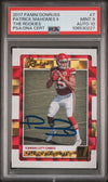 PATRICK MAHOMES SIGNED 2017 PANINI DONRUSS THE ROOKIES RC PSA 9 AUTO 10