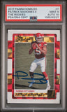 PATRICK MAHOMES SIGNED 2017 PANINI DONRUSS THE ROOKIES RC PSA 9 AUTO 10