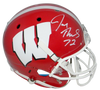 JOE THOMAS SIGNED AUTOGRAPHED WISCONSIN BADGERS RED FULL SIZE HELMET JSA