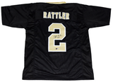 SPENCER RATTLER SIGNED NEW ORLEANS SAINTS #2 BLACK JERSEY BECKETT