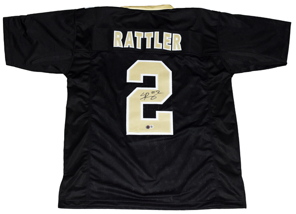 SPENCER RATTLER SIGNED NEW ORLEANS SAINTS #2 BLACK JERSEY BECKETT