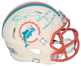 RICKY WILLIAMS SIGNED MIAMI DOLPHINS RETRO SPEED MINI HELMET W/ SMOKING BOWLS