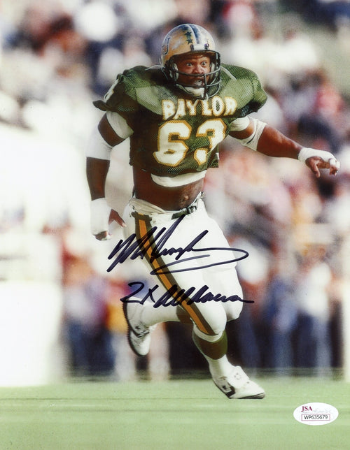 MIKE SINGLETARY AUTOGRAPHED BAYLOR BEARS 8x10 PHOTO JSA W/ 2X ALL-AMERICAN