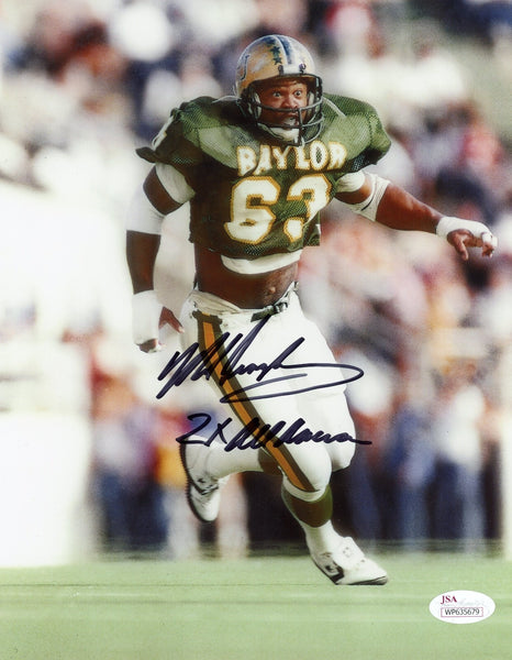 MIKE SINGLETARY AUTOGRAPHED BAYLOR BEARS 8x10 PHOTO JSA W/ 2X ALL-AMERICAN