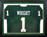 KENDALL WRIGHT AUTOGRAPHED BAYLOR BEARS #1 GREEN FRAMED JERSEY COA
