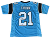 JEREMY CHINN AUTOGRAPHED SIGNED CAROLINA PANTHERS #21 BLUE JERSEY BECKETT
