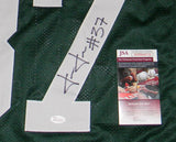 JOSH JACKSON AUTOGRAPHED GREEN BAY PACKERS #37 GREEN JERSEY JSA