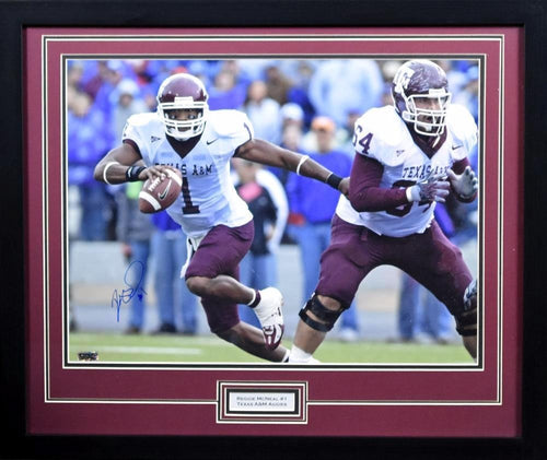 REGGIE McNEAL AUTOGRAPHED TEXAS A&M AGGIES 16x20 FRAMED PHOTO COA
