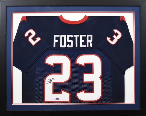 ARIAN FOSTER AUTOGRAPHED HOUSTON TEXANS #23 FRAMED JERSEY JSA