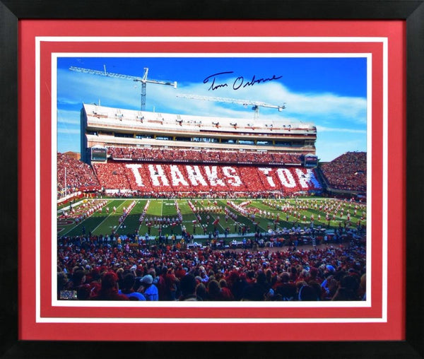 TOM OSBORNE AUTOGRAPHED NEBRASKA CORNHUSKERS 16x20 FRAMED PHOTO COA