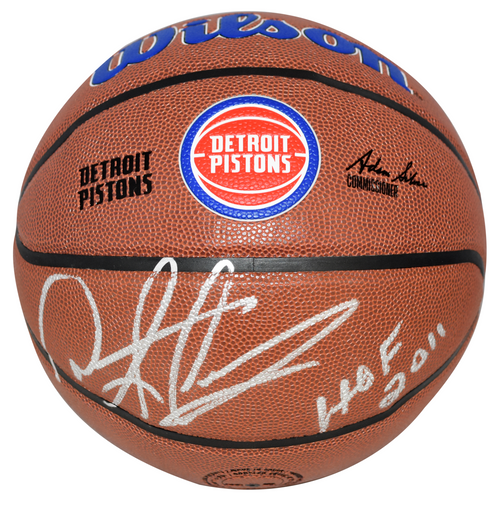 DENNIS RODMAN AUTOGRAPHED DETROIT PISTONS WILSON NBA BASKETBALL W/ HOF 2011