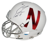 SCOTT FROST SIGNED NEBRASKA CORNHUSKERS MATTE WHITE FULL SIZE HELMET BECKETT