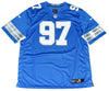 AIDAN HUTCHINSON AUTOGRAPHED DETROIT LIONS #97 NIKE 2024 BLUE JERSEY BECKETT