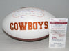 THURMAN THOMAS AUTOGRAPHED SIGNED OKLAHOMA STATE COWBOYS WHITE LOGO FOOTBALL JSA