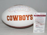 THURMAN THOMAS AUTOGRAPHED SIGNED OKLAHOMA STATE COWBOYS WHITE LOGO FOOTBALL JSA