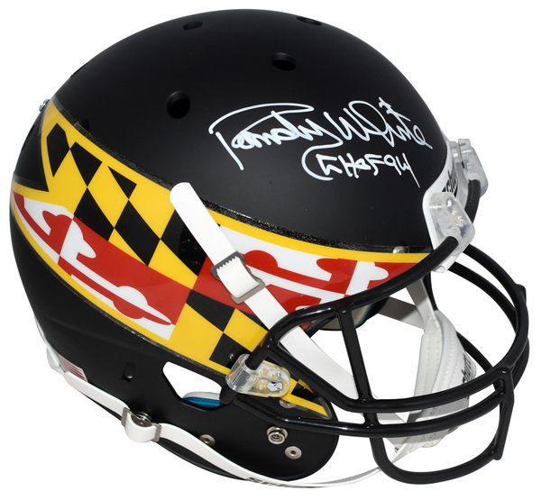 RANDY WHITE AUTOGRAPHED MARYLAND TERRAPINS MATTE BLACK FULL SIZE HELMET JSA