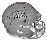 JUSTIN FIELDS SIGNED OHIO STATE BUCKEYES FULL SIZE SPEED AUTHENTIC HELMET BAS