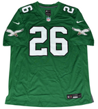 SAQUON BARKLEY SIGNED PHILADELPHIA EAGLES #26 KELLY GREEN NIKE JERSEY BECKETT