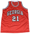 DOMINIQUE WILKINS SIGNED GEORGIA BULLDOGS #21 RED BASKETBALL JERSEY BECKETT