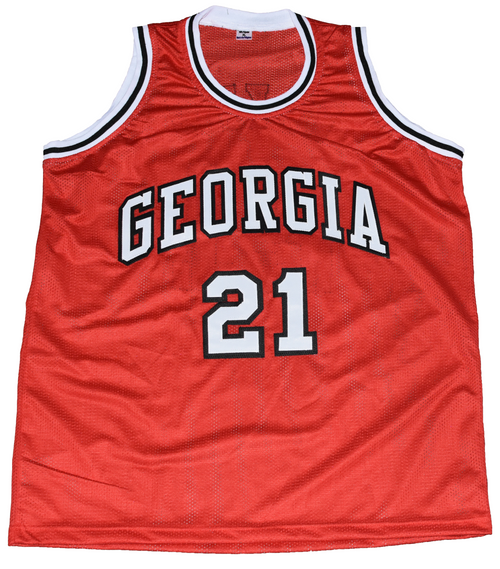 DOMINIQUE WILKINS SIGNED GEORGIA BULLDOGS #21 RED BASKETBALL JERSEY BECKETT