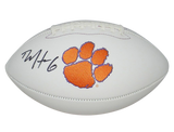 DEANDRE HOPKINS SIGNED AUTOGRAPHED CLEMSON TIGERS WHITE LOGO FOOTBALL JSA