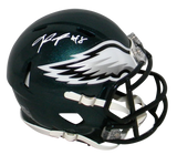 JALEN REAGOR AUTOGRAPHED SIGNED PHILADELPHIA EAGLES SPEED MINI HELMET BECKETT