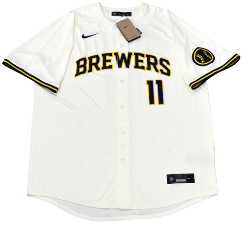 JACKSON CHOURIO SIGNED MILWAUKEE BREWERS #11 NIKE LIMITED JERSEY MLB AUTH