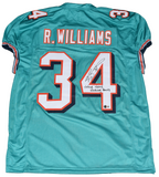 RICKY WILLIAMS SIGNED MIAMI DOLPHINS #34 GAME CUT JERSEY W/ SMOKING BOWLS