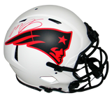 MAC JONES AUTOGRAPHED NEW ENGLAND PATRIOTS LUNAR AUTHENTIC SPEED HELMET BECKETT