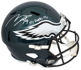 MAKAI LEMON SIGNED PHILADELPHIA EAGLES FULL SIZE SPEED HELMET W/ FLY EAGLES FLY
