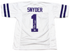 BILL SNYDER AUTOGRAPHED SIGNED KANSAS STATE WILDCATS #1 WHITE JERSEY BECKETT