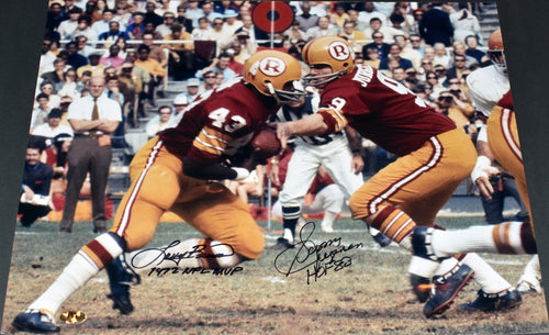SONNY JURGENSEN & LARRY BROWN SIGNED WASHINGTON REDSKINS 16x20 PHOTO COA