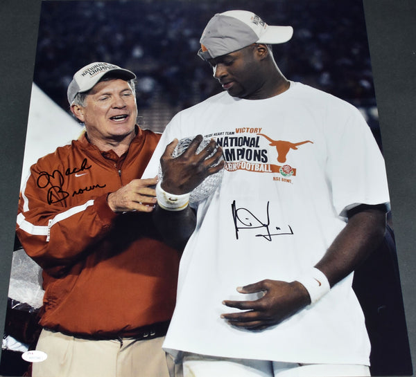 VINCE YOUNG & MACK BROWN SIGNED TEXAS LONGHORNS 16x20 PHOTO JSA