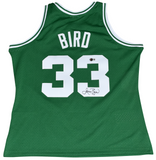 LARRY BIRD SIGNED BOSTON CELTICS #33 MITCHELL & NESS GREEN JERSEY BECKETT