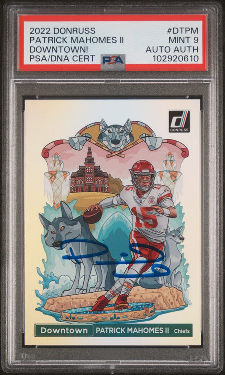 PATRICK MAHOMES SIGNED 2017 PANINI SELECT ROOKIE RC #103 AUTO PSA 9