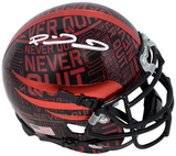 PATRICK MAHOMES SIGNED TEXAS TECH RED RAIDERS NEVER QUIT MINI HELMET BECKETT